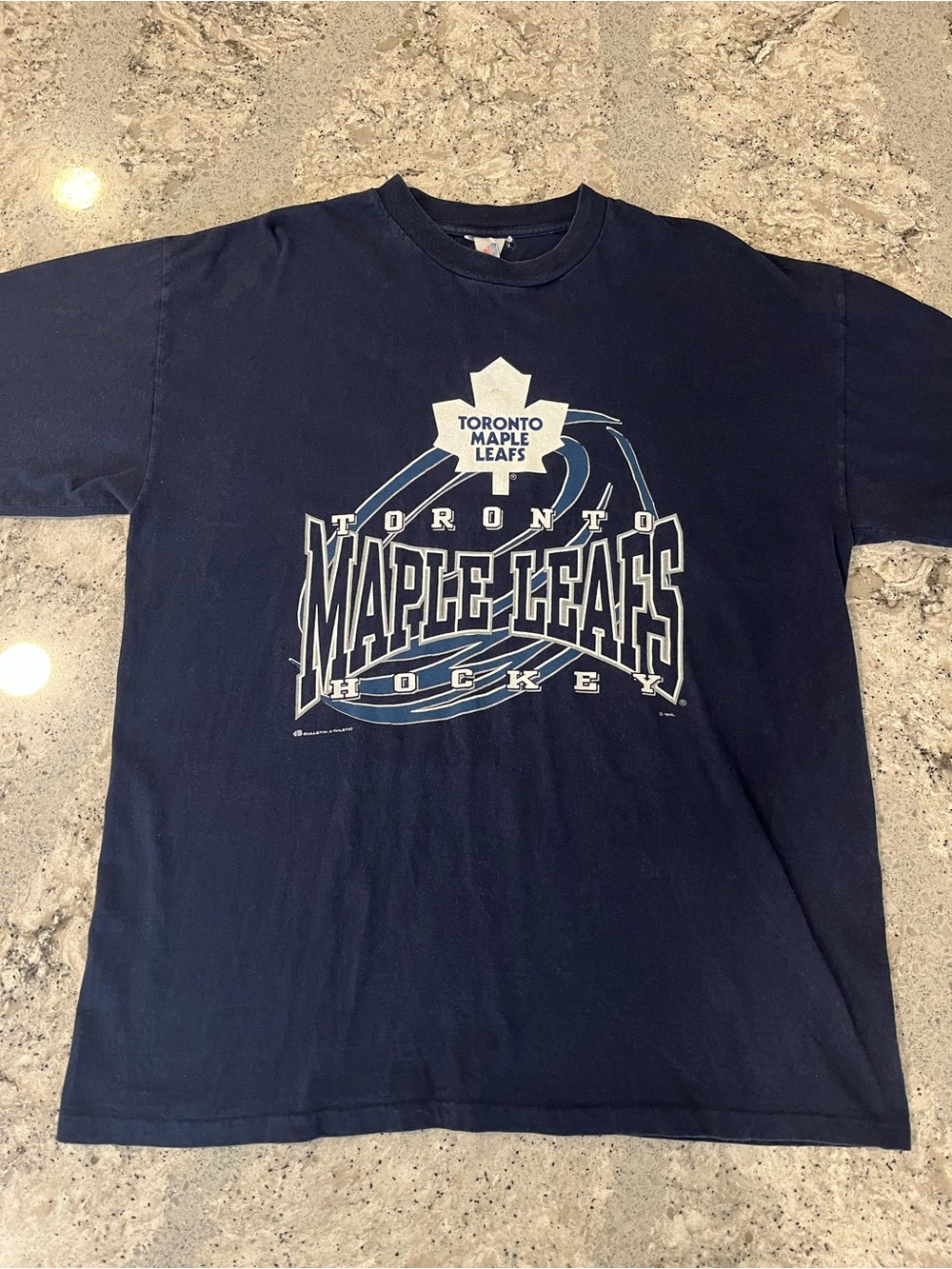 Vintage 90s Bulletin Athletic Toronto Maple Leafs Navy Graphic Tee